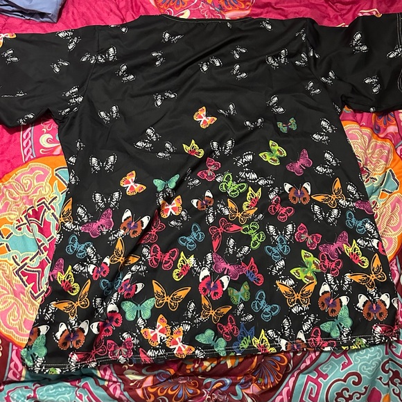 Colorful Butterfly Print Women's Top - Picture 2 of 2
